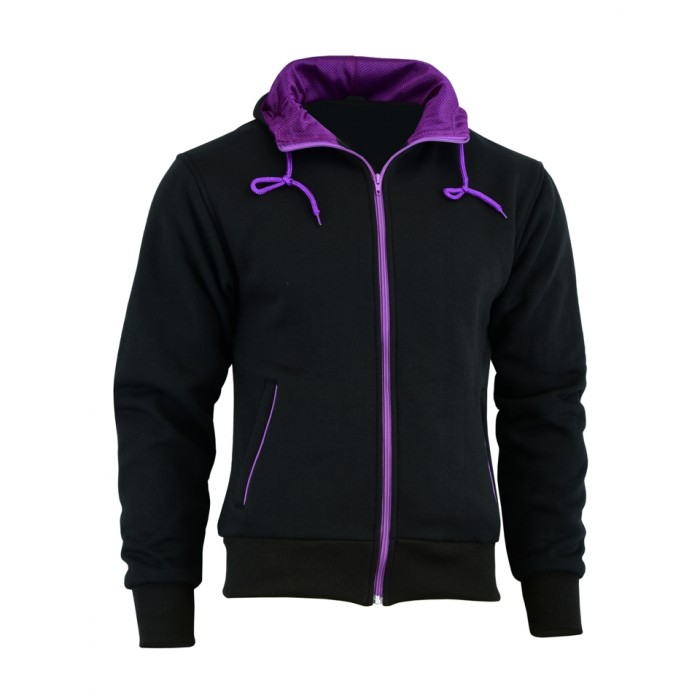 MOTORBIKE PURPLE & BLACK SOFT FLEECE HOODIE